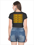 Personalized Female Crop Top - Modern with Custom Name -DTF Print - Black image 6