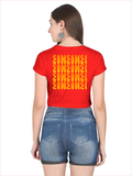 Personalized Female Crop Top - Modern with Custom Name -DTF Print - Red image 8