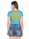 Personalized Female Crop Top - Modern with Custom Name -DTF Print - SkyBlue image 7