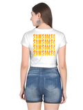 Personalized Female Crop Top - Modern with Custom Name -DTF Print - White image 10