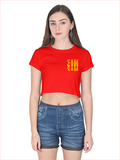 Personalized Female Crop Top - Modern with Custom Name -DTF Print - Red image 13