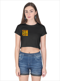 Personalized Female Crop Top - Modern with Custom Name -DTF Print - Black image 16