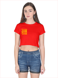 Personalized Female Crop Top - Modern with Custom Name -DTF Print - Red image 18