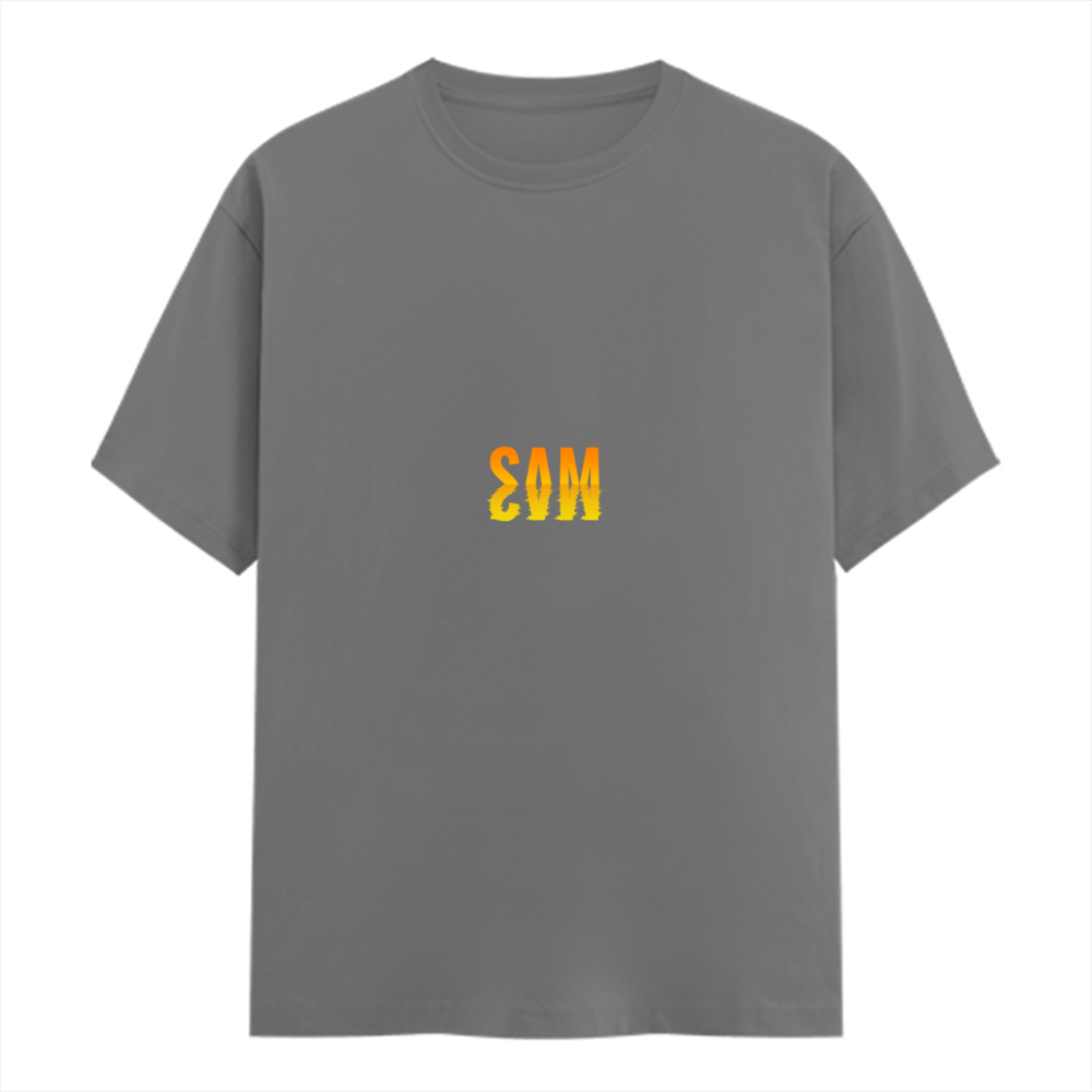 Personalized Male Classic Crew T-Shirt - Modern with Custom Name -DTF Print - Charcoal Melange image 3
