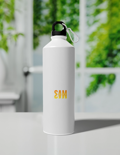 Personalized Sipper Bottle - Modern with Custom Name - White image 1