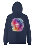 Personalized Pullover Hoodie - Abstract with Custom Name -DTG Print - Navy Blue image 7