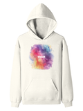 Personalized Pullover Hoodie - Abstract with Custom Name -DTF Print - Off White image 3