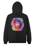 Personalized Pullover Hoodie - Abstract with Custom Name -DTF Print - Black image 5