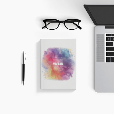 Personalized Notebook - Abstract with Custom Name - White image 1