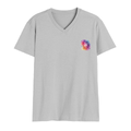 Personalized Male V Neck T-Shirt - Abstract with Custom Name -DTG Print - Grey Melange image 14