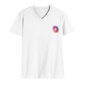 Personalized Male V Neck T-Shirt - Abstract with Custom Name -DTG Print - White image 11