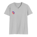 Personalized Male V Neck T-Shirt - Abstract with Custom Name -DTG Print - Grey Melange image 19