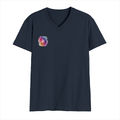 Personalized Male V Neck T-Shirt - Abstract with Custom Name -DTG Print - Navy Blue image 18