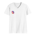 Personalized Male V Neck T-Shirt - Abstract with Custom Name -DTG Print - White image 16