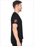 Personalized Male V Neck T-Shirt - Abstract with Custom Name -DTG Print - Black image 22
