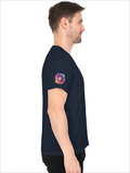 Personalized Male V Neck T-Shirt - Abstract with Custom Name -DTG Print - Navy Blue image 23