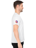 Personalized Male V Neck T-Shirt - Abstract with Custom Name -DTG Print - White image 21