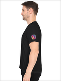 Personalized Male V Neck T-Shirt - Abstract with Custom Name -DTG Print - Black image 27