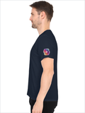 Personalized Male V Neck T-Shirt - Abstract with Custom Name -DTG Print - Navy Blue image 28
