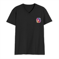 Personalized Male V Neck T-Shirt - Abstract with Custom Name -DTF Print - Black image 11