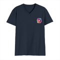 Personalized Male V Neck T-Shirt - Abstract with Custom Name -DTF Print - Navy Blue image 12