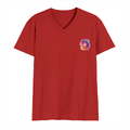 Personalized Male V Neck T-Shirt - Abstract with Custom Name -DTF Print - Red image 15