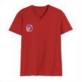 Personalized Male V Neck T-Shirt - Abstract with Custom Name -DTF Print - Red image 20
