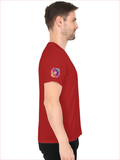 Personalized Male V Neck T-Shirt - Abstract with Custom Name -DTF Print - Red image 25