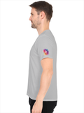Personalized Male V Neck T-Shirt - Abstract with Custom Name -DTF Print - Grey Melange image 28
