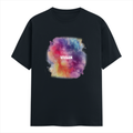 Personalized Male Classic Crew T-Shirt - Abstract with Custom Name -DTG Print - Navy Blue image 2