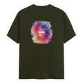Personalized Male Classic Crew T-Shirt - Abstract with Custom Name -DTG Print - Olive Green image 9