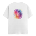 Personalized Male Classic Crew T-Shirt - Abstract with Custom Name -DTG Print - White image 6