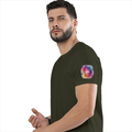 Personalized Male Classic Crew T-Shirt - Abstract with Custom Name -DTG Print - Olive Green image 24