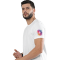 Personalized Male Classic Crew T-Shirt - Abstract with Custom Name -DTG Print - White image 21