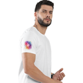 Personalized Male Classic Crew T-Shirt - Abstract with Custom Name -DTG Print - White image 26