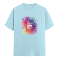 Personalized Male Classic Crew T-Shirt - Abstract with Custom Name -DTF Print - Baby Blue image 5