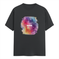 Personalized Male Classic Crew T-Shirt - Abstract with Custom Name -DTF Print - Steel Grey image 4