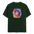 Personalized Male Classic Crew T-Shirt - Abstract with Custom Name -DTF Print - Bottle Green image 8
