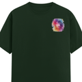 Personalized Male Classic Crew T-Shirt - Abstract with Custom Name -DTF Print - Bottle Green image 13