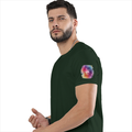 Personalized Male Classic Crew T-Shirt - Abstract with Custom Name -DTF Print - Bottle Green image 23