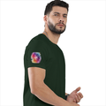 Personalized Male Classic Crew T-Shirt - Abstract with Custom Name -DTF Print - Bottle Green image 28
