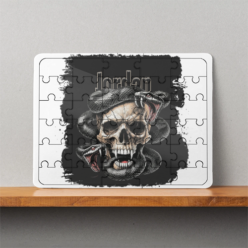 Personalized MDF Wooden Puzzles - Gritty with Custom Name - White image 1