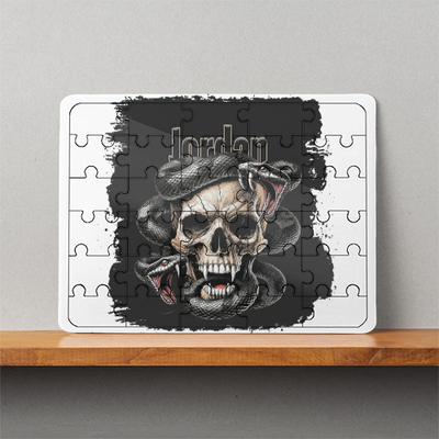 Personalized MDF Wooden Puzzles - Gritty with Custom Name - White image 1