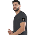 Personalized Basic T-Shirt PC - Gritty with Custom Name -DTF Print - Black melange image 24
