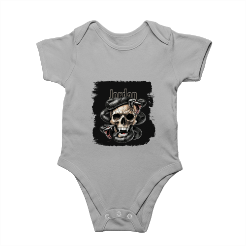 Personalized Rompers - Gritty with Custom Name -DTG Print - Grey Melange image 4