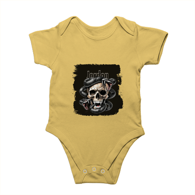 Personalized Rompers - Gritty with Custom Name -DTG Print - Yellow image 1