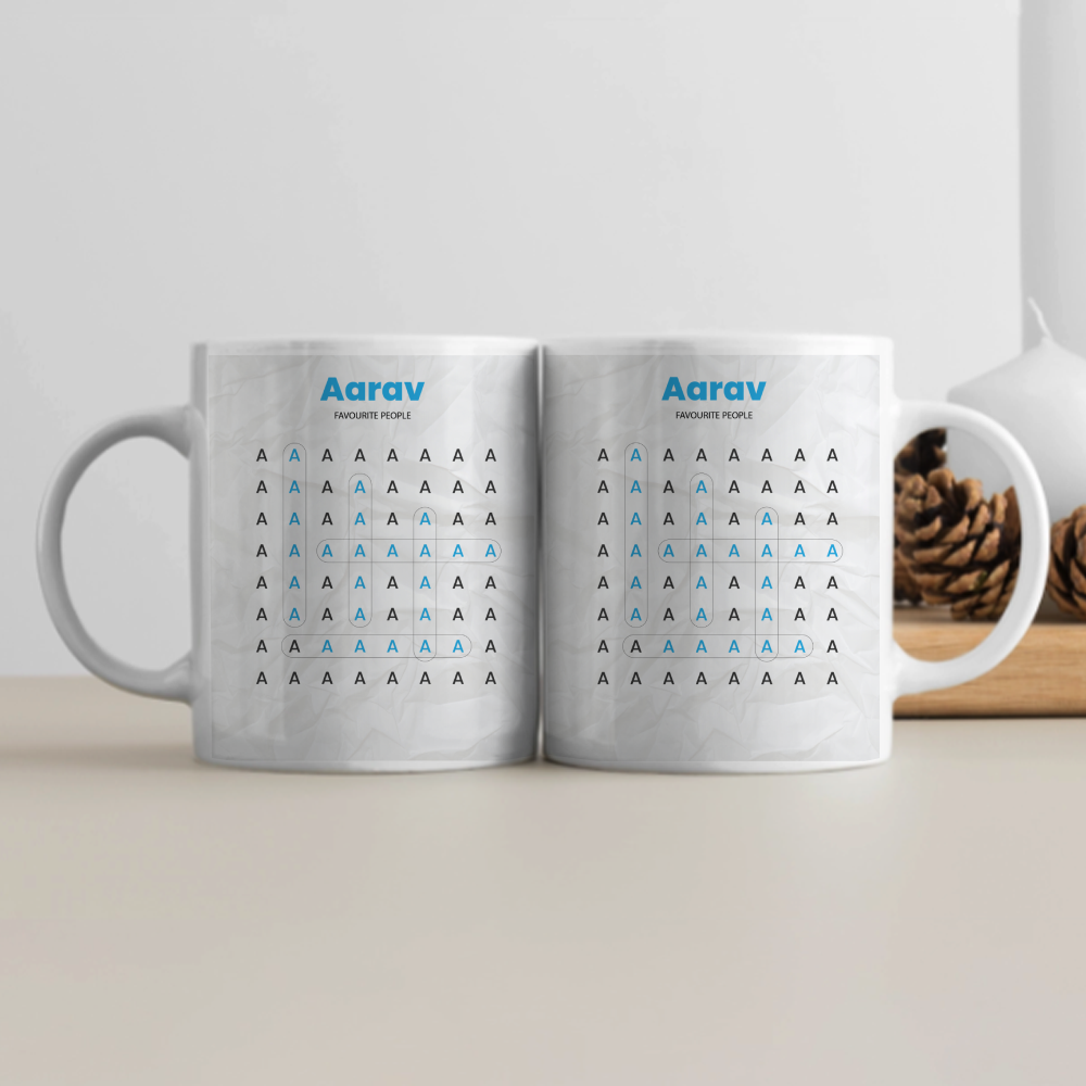 Personalized White Coffee Mug - Minimalist with Custom Name - White Coffee Mug - front - White - mockup 1