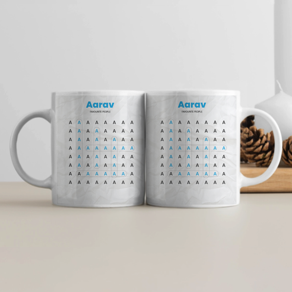Personalized White Coffee Mug - Minimalist with Custom Name - White Coffee Mug - front - White - mockup 1