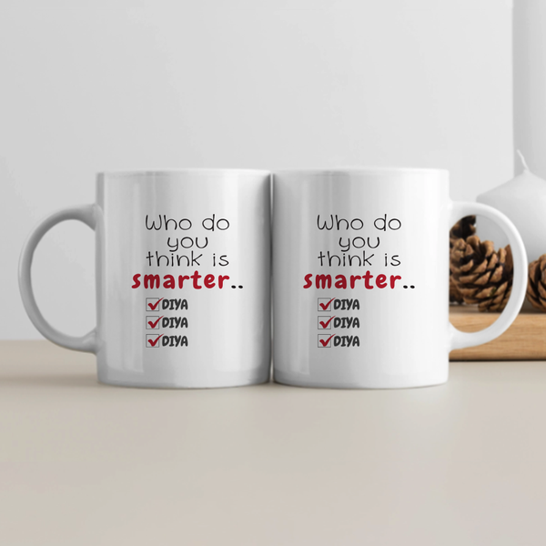 Personalized White Coffee Mug - Typographic with Custom Name - White Coffee Mug - front - White - mockup 1
