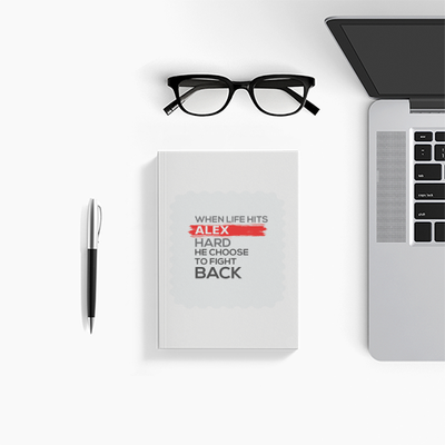 Personalized Notebook - Motivational Typography with Custom Name - front - White - mockup 1